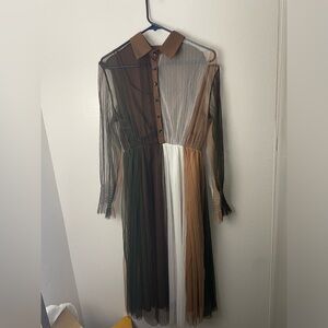 Huang Jin Wu HJW maxi dress fall colors size large